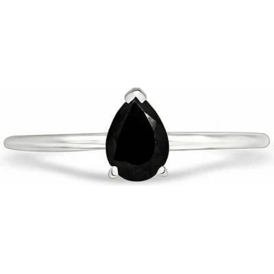Nefertitis Spinel černý prsten stříbro RBC301