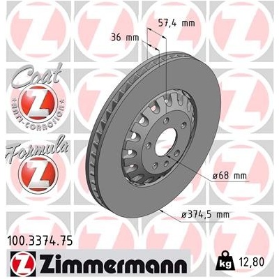 Brzdový kotouč ZIMMERMANN 100.3374.75