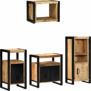 vidaXL Комплект мебели за баня с чекмедже 4 pcs Солидно мангово дърво (3305662)