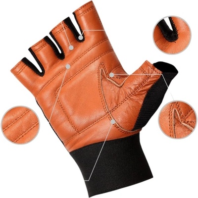 ARMAGEDDON Фитнес ръкавици с накитници - Кафяви s