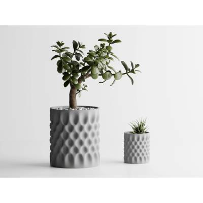 Кашпа Dent 2 Малка, 111x111xH126mm - Сив Mат