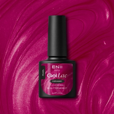 Enii Nails Gel lak Ceramic 32 Glitter Merlot 10 ml