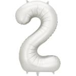 Party Deco Матиран Фолиев Балон Цифри Сребро 86 см - 2 (fb1s-2-018)