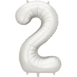 Party Deco Матиран Фолиев Балон Цифри Сребро 86 см - 2 (fb1s-2-018)