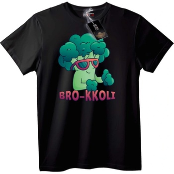 NOONEBRAND Тениска Бро-Коли Готино Зеле - 7XL, Black