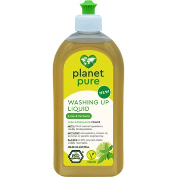 PLANET PURE Органичен течен препарат за съдове Planet Pure - Лайм и вербена, 500 ml (BB290538)