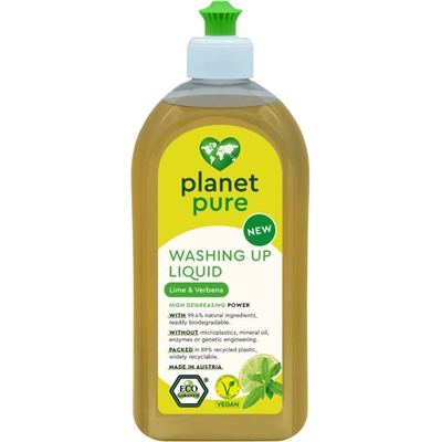 PLANET PURE Органичен течен препарат за съдове Planet Pure - Лайм и вербена, 500 ml (BB290538)