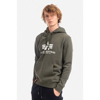 Alpha Industries Суичър Alpha Industries Basic Hoody в зелено с качулка с принт 178312.142 (178312.142)