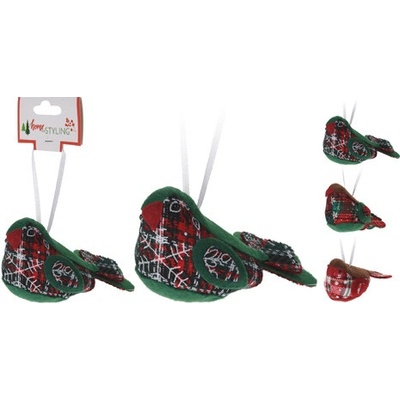 Vánoční ozdoba PS ptáček 12 cm mix 1ks