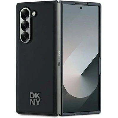DKNY Magsafe Plain Leather Metal Stack Logo Case за Samsung Galaxy Z Fold 6 - черен (3666339329938)
