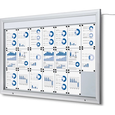 Jansen Display venkovní vitrína typu T LED osvětlení 21 x A4