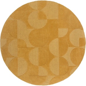 Flair Rugs Кръгъл килим от жълта вълна ø 160 cm Gigi - Flair Rugs (503119373935)