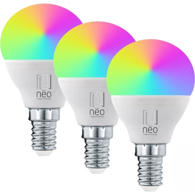 Immax 07745C NEO LITE žiarovka P45 LED E14 A40 6W/470lm 2700-6500K RGB, biela, 3-set, kvapka