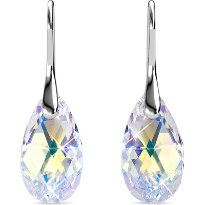 Royal Fashion strieborné náušnice pozlátené bielym zlatom Swarovski DES0305-AB-WG