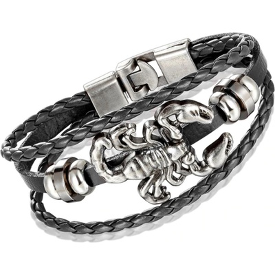 Amparo Miranda Kožený náramek Štír TZ735A černý