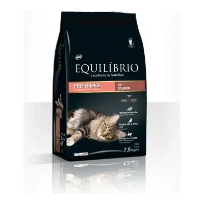 Equilibrio PREFERENCE Adult Cat Salmon - Пълноценна храна за израснали котки със сьомга-7.5 кг