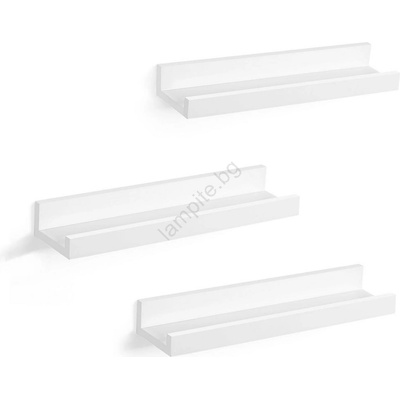 Euziel Комплект от 3 стенни рафта shelfy, бели (ez0263)