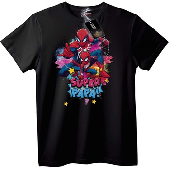 NOONEBRAND Тениска Супер Татко Spider-Man - L, White