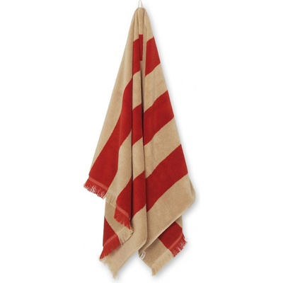 ferm LIVING Bavlnená osuška Alee Light Camel Red 70 x 140 cm