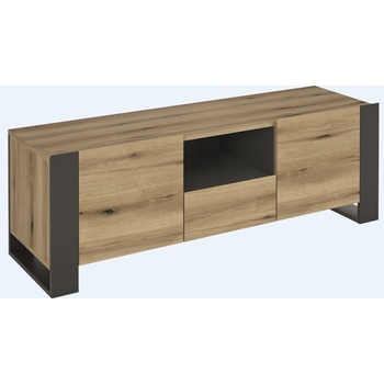 Image 1 of Bogdan Furniture Europe ТВ Шкаф Мебели Богдан Combo RTV/140-E20, Сив графит и Крайбрежен дъб Евок