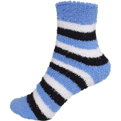 Дамски чорапи с раиран десен в синьо, бяло и черно