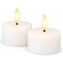 SIRIUS Sada LED čajové svíčky na baterie Sille Tealight, Ø 6 × 3,4 cm, bílé, z pravého vosku, balení 2 ks