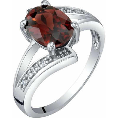 Eppi zlatý diamantový prsten s granátem Keaton R36206