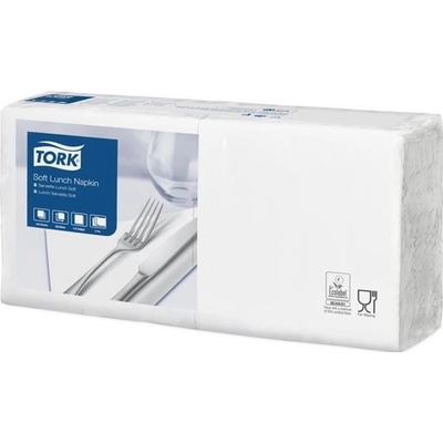 Tork ubrousky Lunch bílá 1 4 skládání 3V 150ks 33x33cm