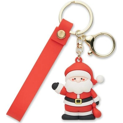 Prívesok na kľúče tvar Santa červená