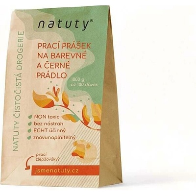 Natuty prací prášek na barevné a černé prádlo bez vůně 1 kg