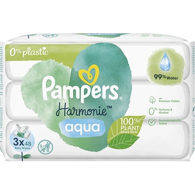 Pampers Мокри кърпички Pampers Harmonie Aqua - 3x48 броя