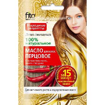 Fito Kosmetik prírodný paprikový olej na vlasy s extraktmi jedle chmeľa a klinčekov "Aktívny rast a ozdravenie vlasov" 20 ml