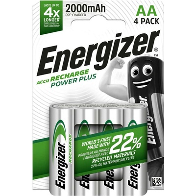 Energizer Акумулаторна батерия Energizer Power Plus, AA, 1.2V, 2000 mAh, NiMH, 4 броя