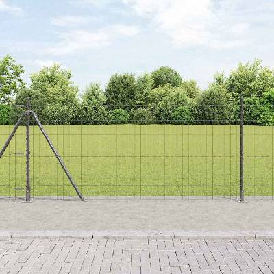 OMAXI Evropský plot s betonovou základnou 10 x 0,8 m Šedá Síťovina 243225