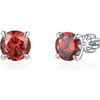 Olivie strieborné náušnice PIPPI RED 8364