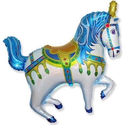 Balón fóliový 99 cm cirkusový kôň modrý