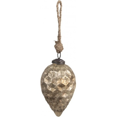 Clayre & Eef Zlatá vintage vánoční ozdoba 8*11 cm