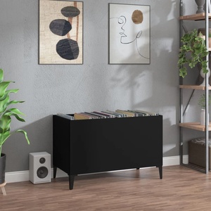 vidaXL Шкаф за грамофонни плочи черен 74, 5x38x48 см инженерно дърво (831966)