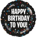 Anagram Фолиев балон „Happy Birthday To You със сатенени точки, 45 см (3906201)