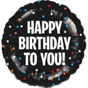 Anagram Фолиев балон „Happy Birthday To You със сатенени точки, 45 см (3906201)