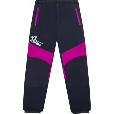 Wolf B2274 dívčí šusťákové kalhoty zateplené tmavě modrá růžová