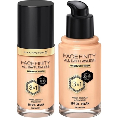 Max Factor Facefinity All Day Flawless SPF20 tekutý make-up s uv ochranou n42 ivory 30 ml