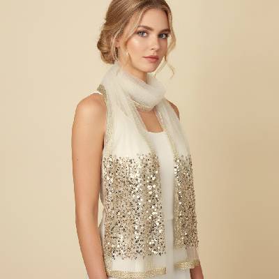 Classic Scarf společenská šála smetanová