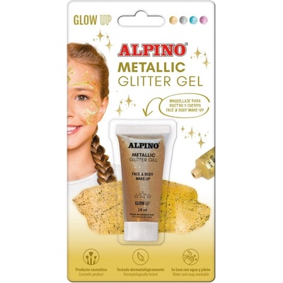 Alpino Glow up trblietavý gél metalická zlatá 14 ml