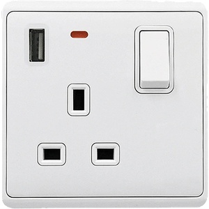 ELMARK London ЕД. КОНТАКТ С 1Р СВ. КЛЮЧ + usb БЯЛ (190880/wh)