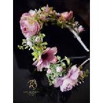 Radi handmade Диадема с виолетови рози и маргаритки (998)