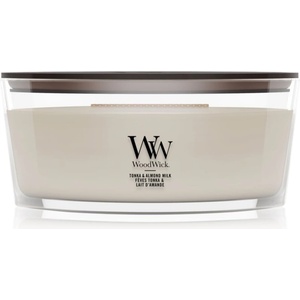 WoodWick Tonka & Almond Milk ароматна свещ с дървен фитил 453.6 гр