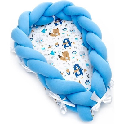 T-tomi Pletené hniezdočko pre bábätko 2v1 Blue bears