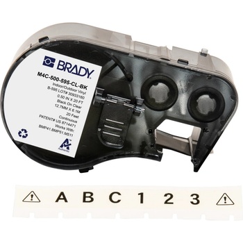 Brady M4C-500-595-CL-BK / 170814, 12.70 mm x 6.10 m, Винил, черен печат / прозрачен фон (170814)