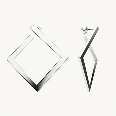 SilveAmo Strieborné náušnice Cube C22074